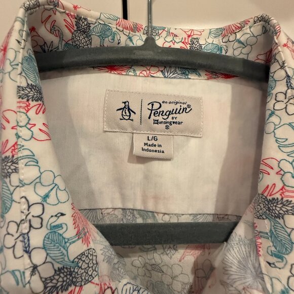 Penguin short-sleeved shirt for men. Size Large - Picture 2 of 4